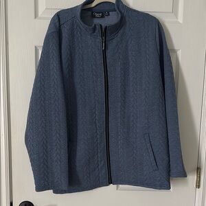 Onque Casuals Men's Blue Cable Knit Jacket